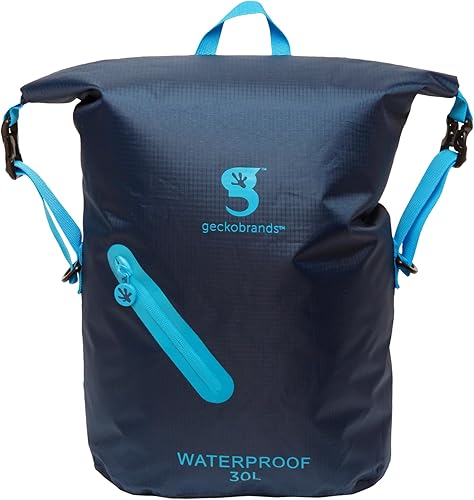 Miniatura 19 de geckobrands Mochila impermeable ligera de 30 L - Bolsa ligera impermeable para exteriores, senderismo, viajes, actividades acuáticas ligeras
