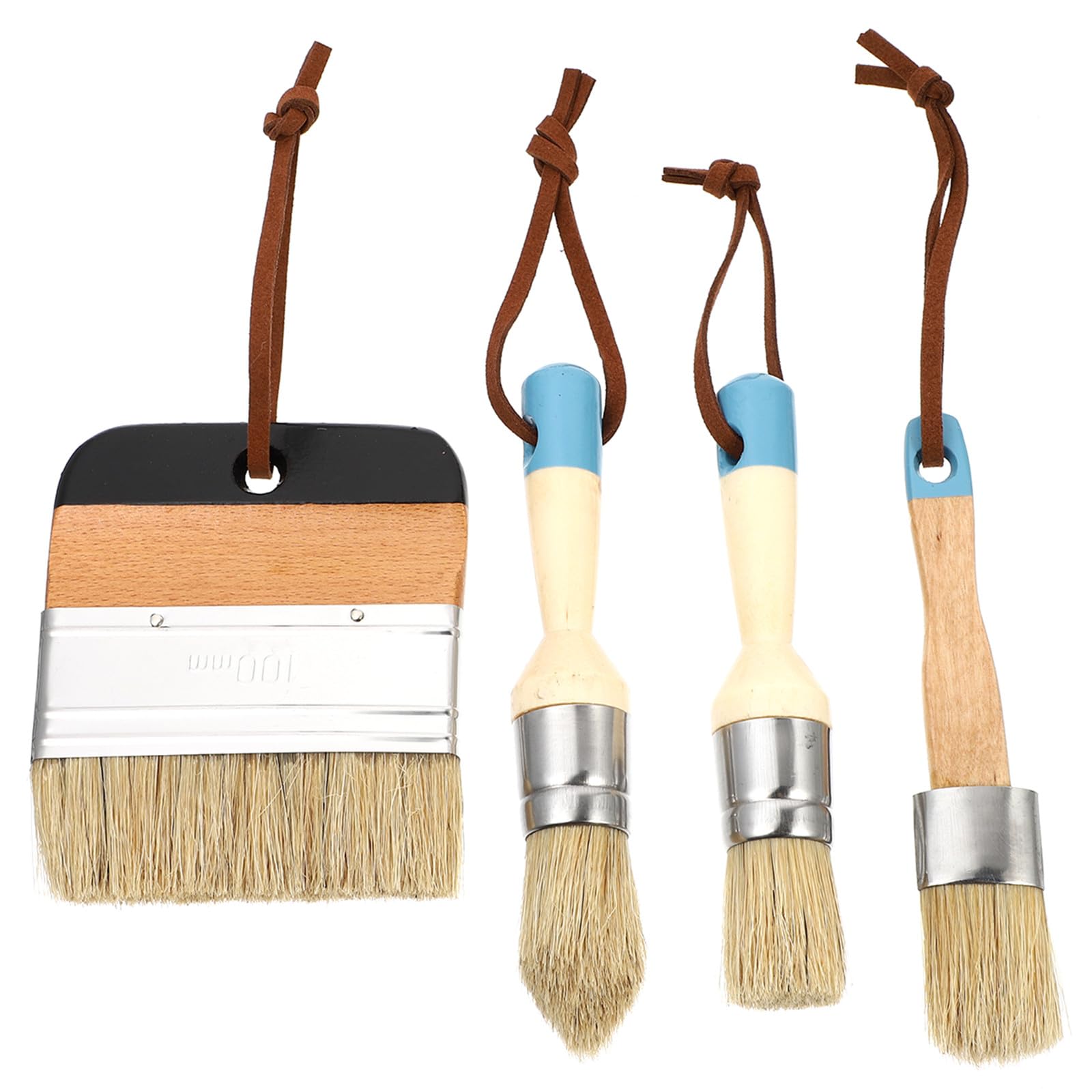 TOYANDONA Set 4 Pennelli per Vernice da 1 Pollice Manico in Legno Pennelli per Decorazioni Casa e Mobili Adatti per Pittura Acrilica e Trattamenti Cera Uso Domestico e Artistico