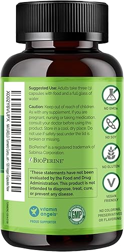 Miniatura 2 de NATURELO Curcumina tumérica, soporte articular a base de plantas, glicinato de magnesio, 200 mg de magnesio, sin gluten, sin OMG, 120 cápsulas