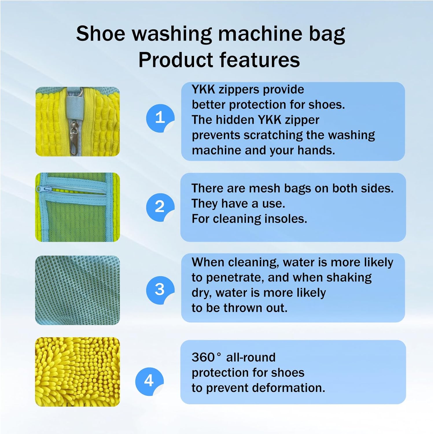 2 In 1 Shoe Washing Machine Bag,Upgrade with Mesh Insole Slot,Laundry Bag for Washer and Dryer,Drying,Shoes Machine Cleaner,for All Shoe Types - Image 4