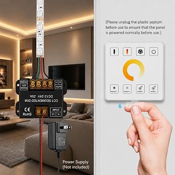 RGBZONE CCT RF Controller kit, Dimmable LED Wall Controller