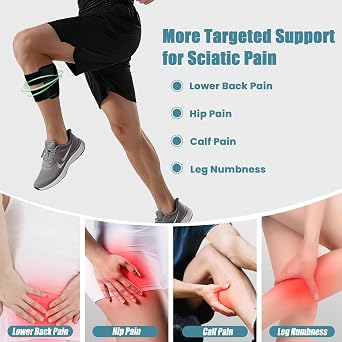 Sciatica Pain Relief Products, Adjustable Sciatica Calf Brace | Pressure Pads,Sciatica Pain Relief for Sciatic Nerve Support, Acupressure Compression, Back, Hip & Leg Pain Relief