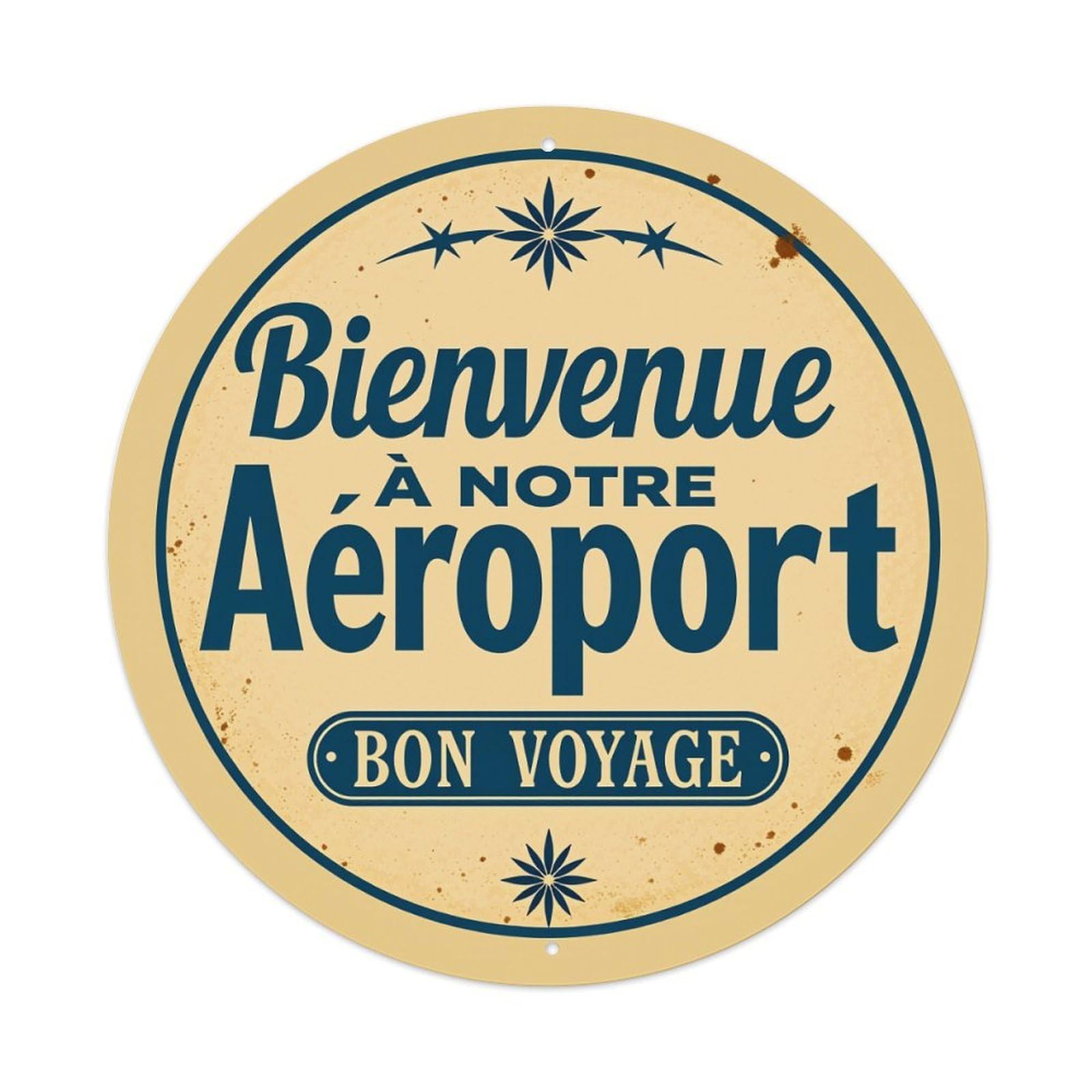 Welcome To Our Airport Have A Good Trip Round Tin Sign Vintage Metal Sign Home Bar Garden Indoor & Outdoor Wall Decor Retro Metal Poster 8x8 Inch