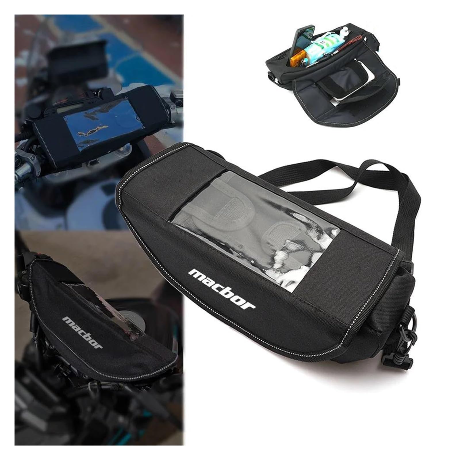Dla Macbor Montana XR1 XR5 500 Rockster 400 Flat 125 | Torba na kierownicę do przechowywania(Black)
