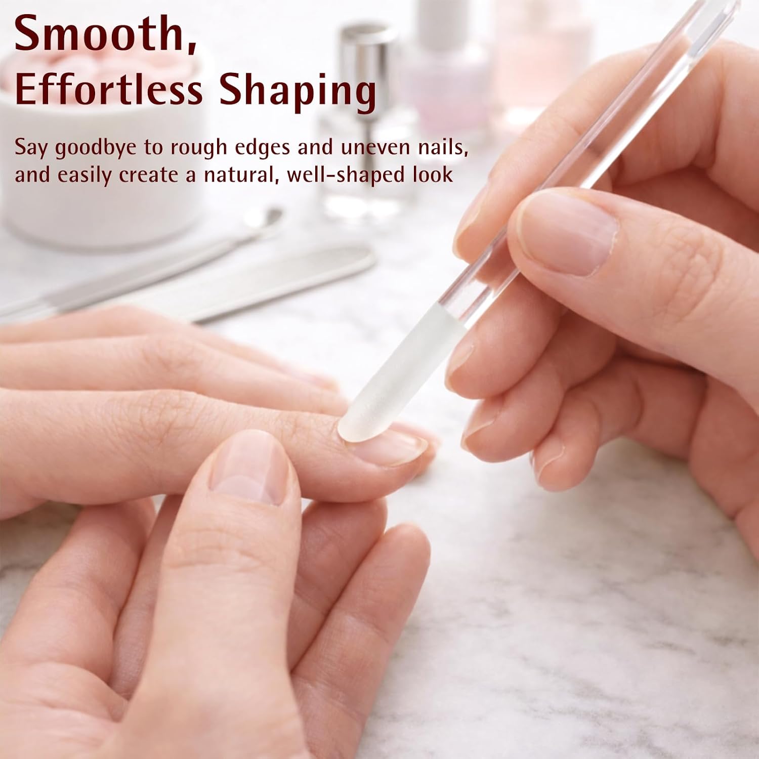 Glass Cuticle Pusher Set with Green Leather Case, Dual-Ended Etched Glass Manicure Sticks for Precision Cuticle Care and Filing,3-Piece