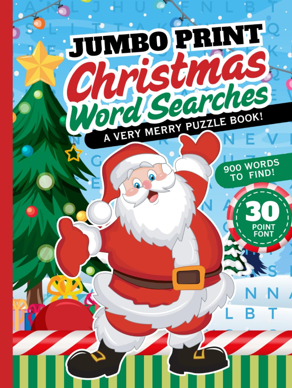 Jumbo Print Christmas Word Searches: Hardcover / 30 Font / Extra Large Text / Big Easy To Read Letters / 50 Themed Puzzles / 900 Items You Can Search ... - Senior Citizen (Jumbo Font Word Searches)