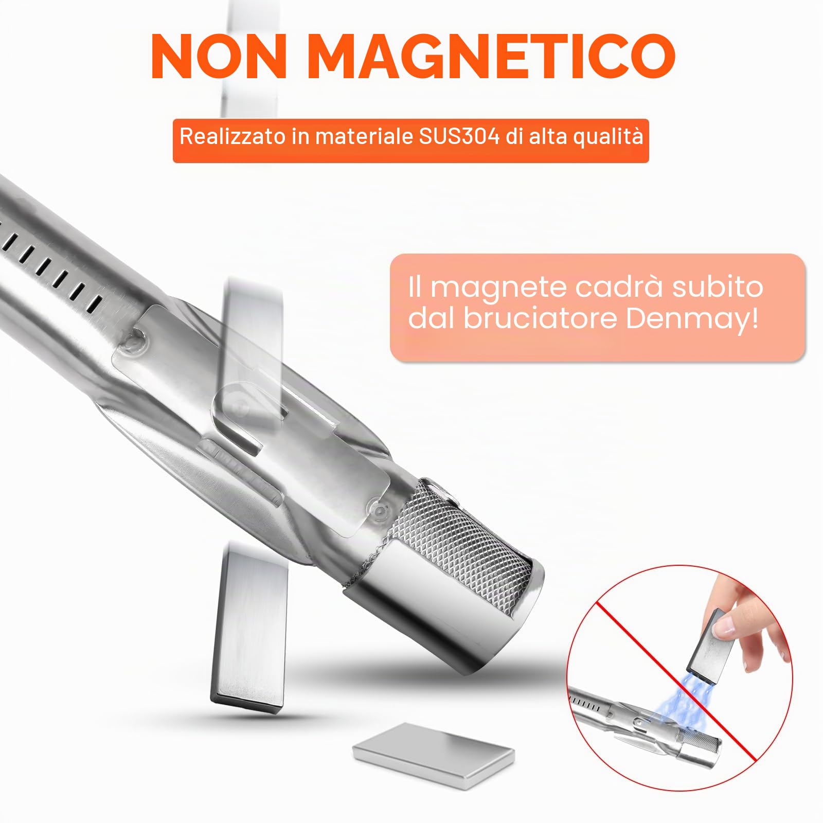 Denmay Bruciatore da 46 cm per Weber Spirit 330, Spirit 335, accessori per Weber Spirit E310 S310 E320 S320 E330 S330 330 LP, 335 LP (con pulsanti anteriori), ricambio per Weber 69787