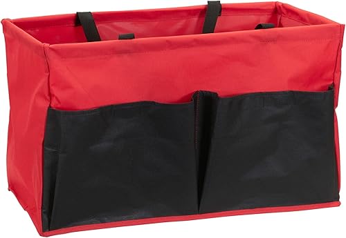 Miniatura 14 de Household Essentials Krush Bolsa multiusos de lona con bolsillos, bolsa reutilizable para comestibles, color rojo con negro