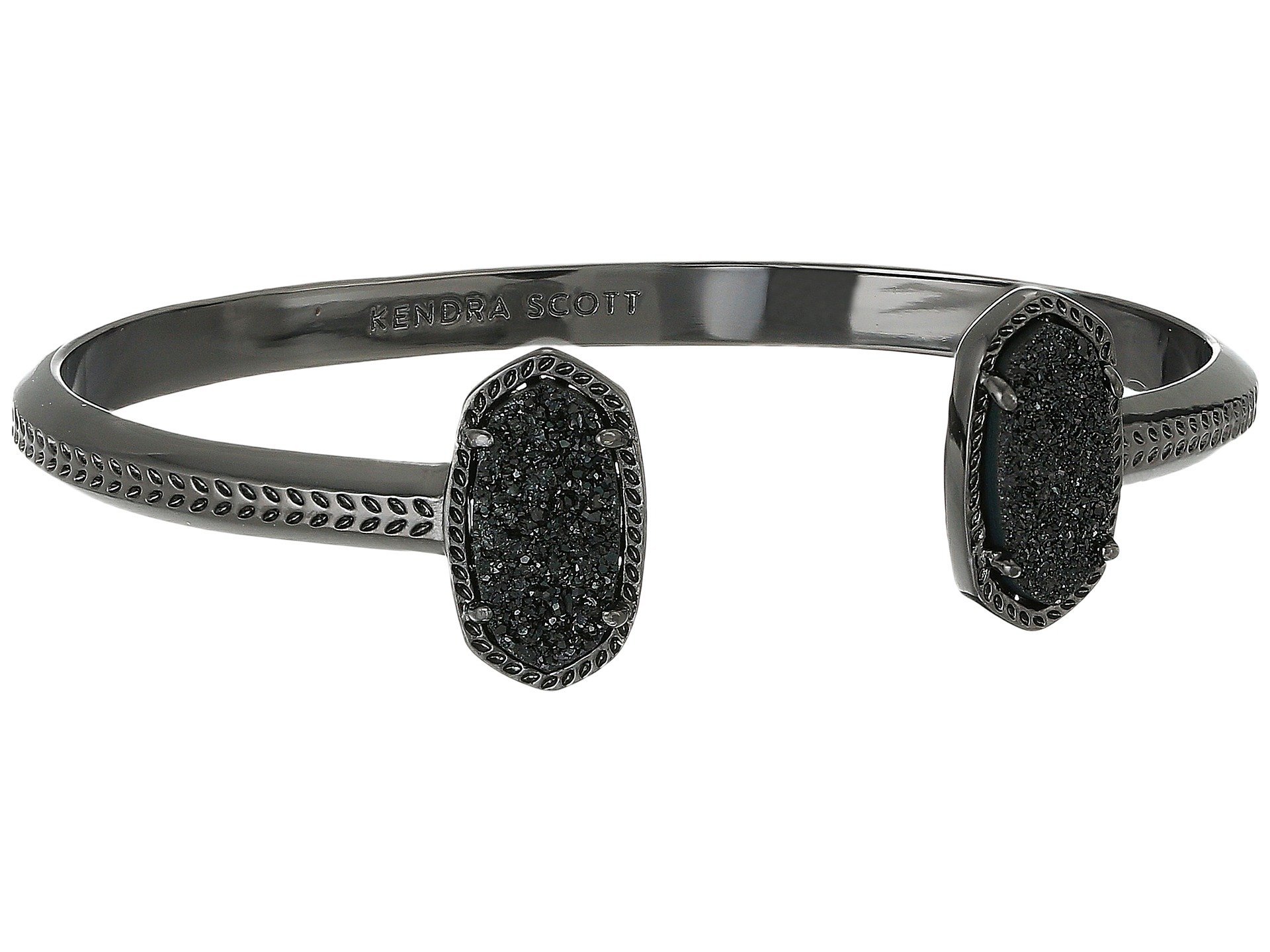 Kendra Scott Elton Bracelet Gunmetal Black Drusy One Size