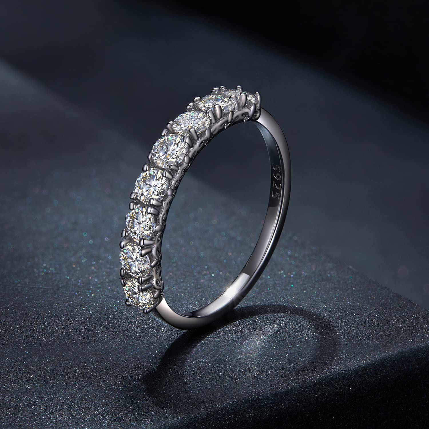 Anello Moissanite fantasia Anello in argento sterling 925, MSR015 (7)