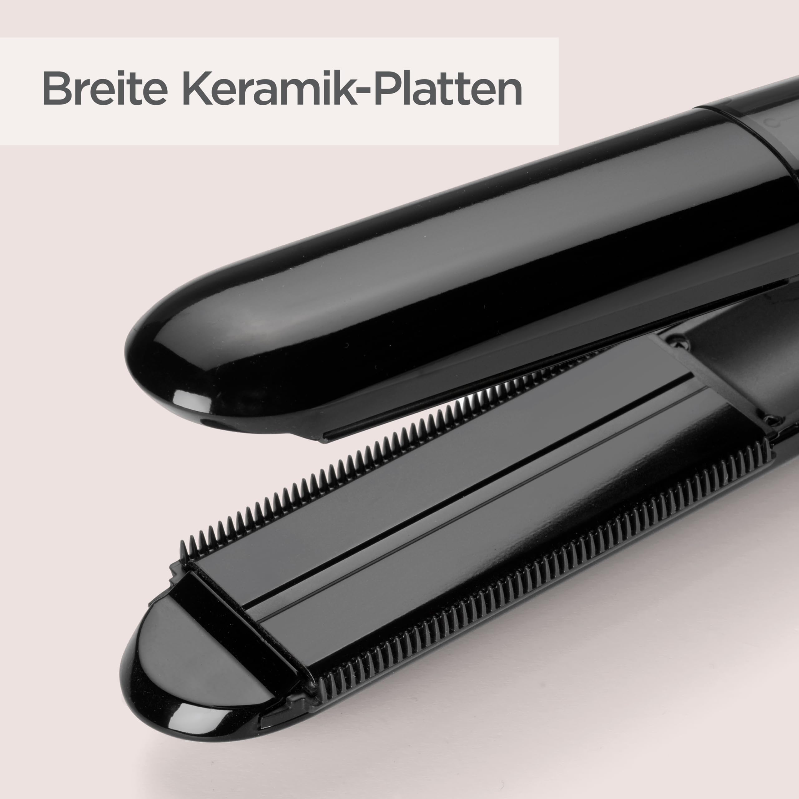 BaByliss Steam Straight Hair Glätteisen – Feuchtigkeitsspendendes System für weicheres Haar, Titan-Keramik-Platten für glattes Styling, 5 Temperatureinstellungen von 150°C bis 230°C, ST492E