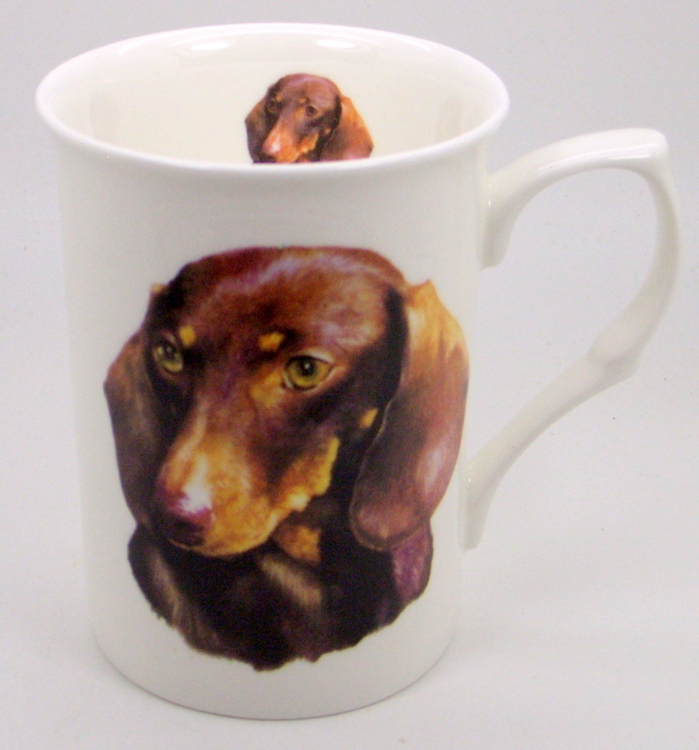 The Plate Collectors Shop Red Dachshund Fine Bone China 10 0Z Mug ~ Hand Decorated In Stoke On Trent