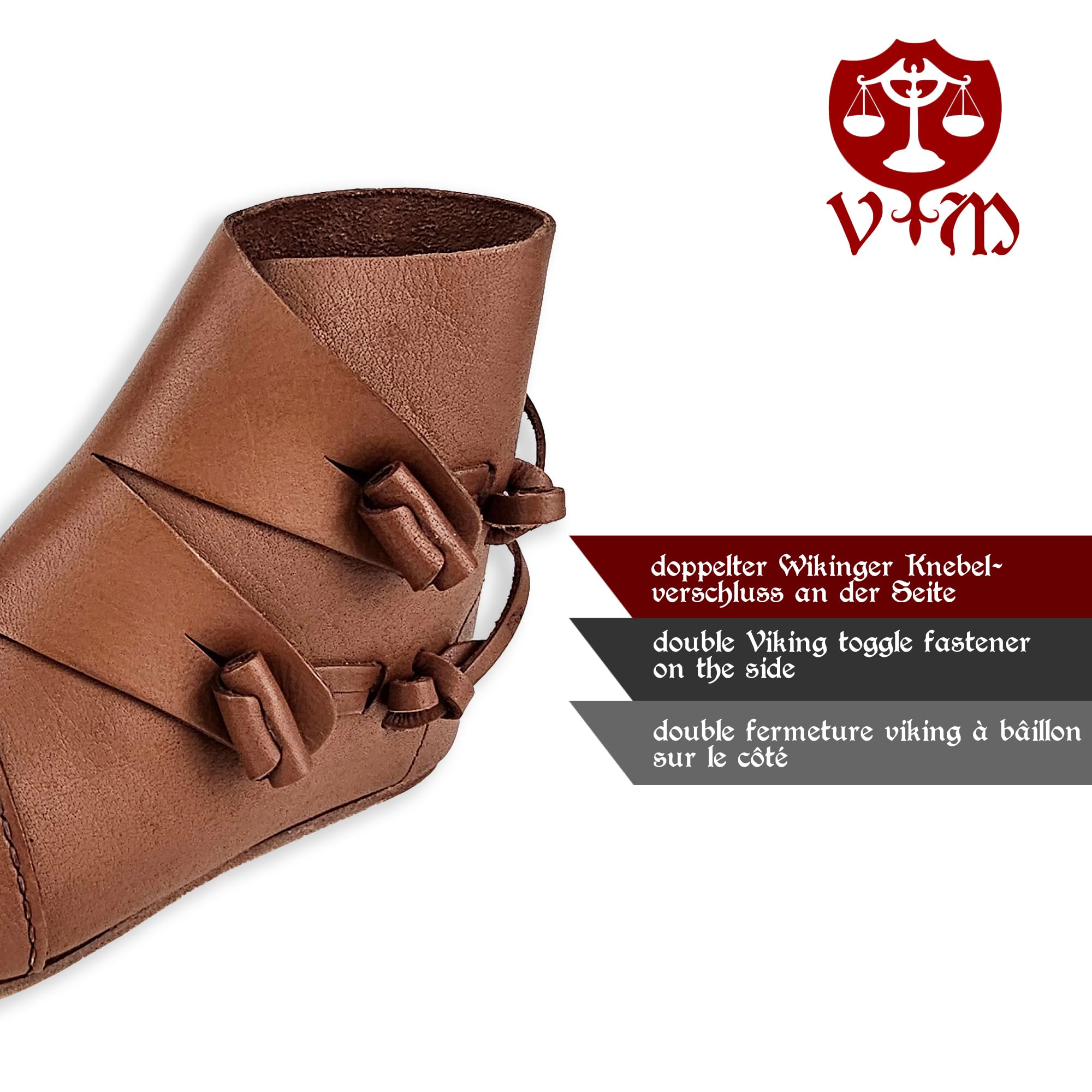 Wikinger Schuhe Dunkelbraun mit Ledersohle Jorvik