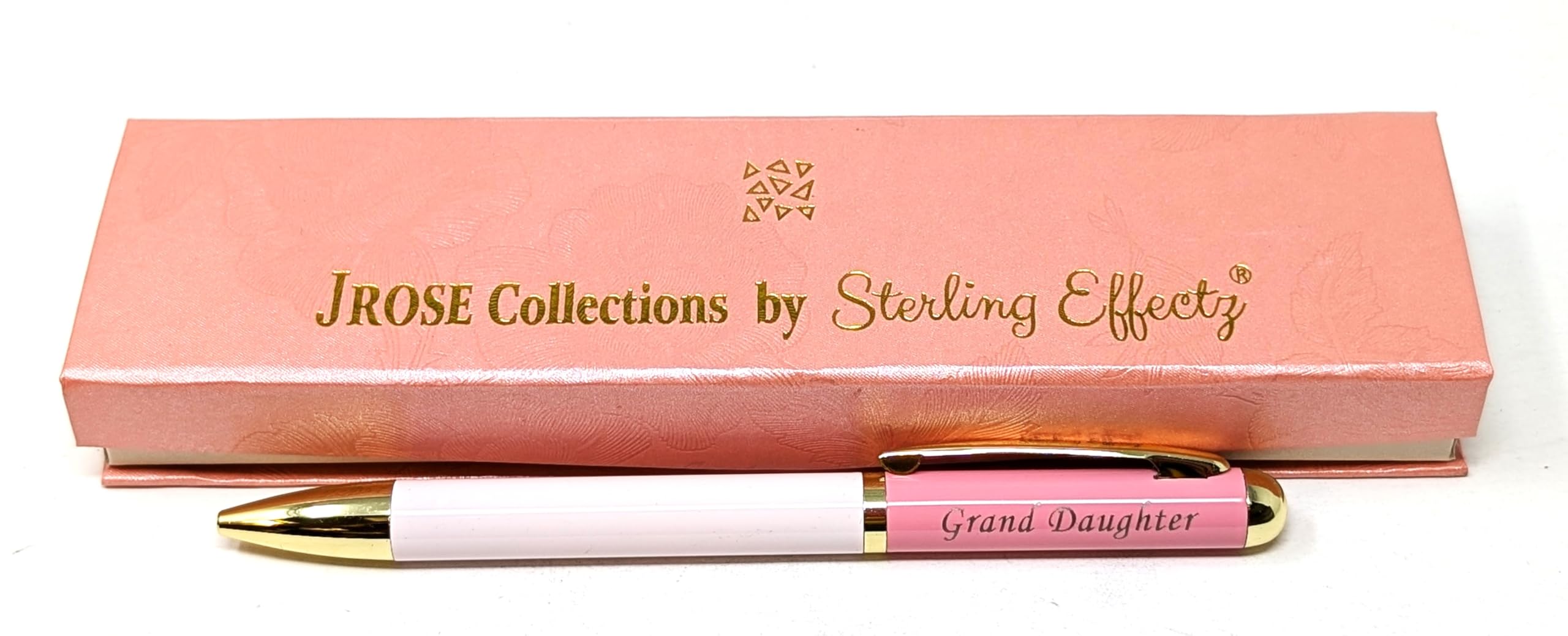 JRose Collections Grand Daughter Pink Twist Ballpoint Pen with Gold Accents