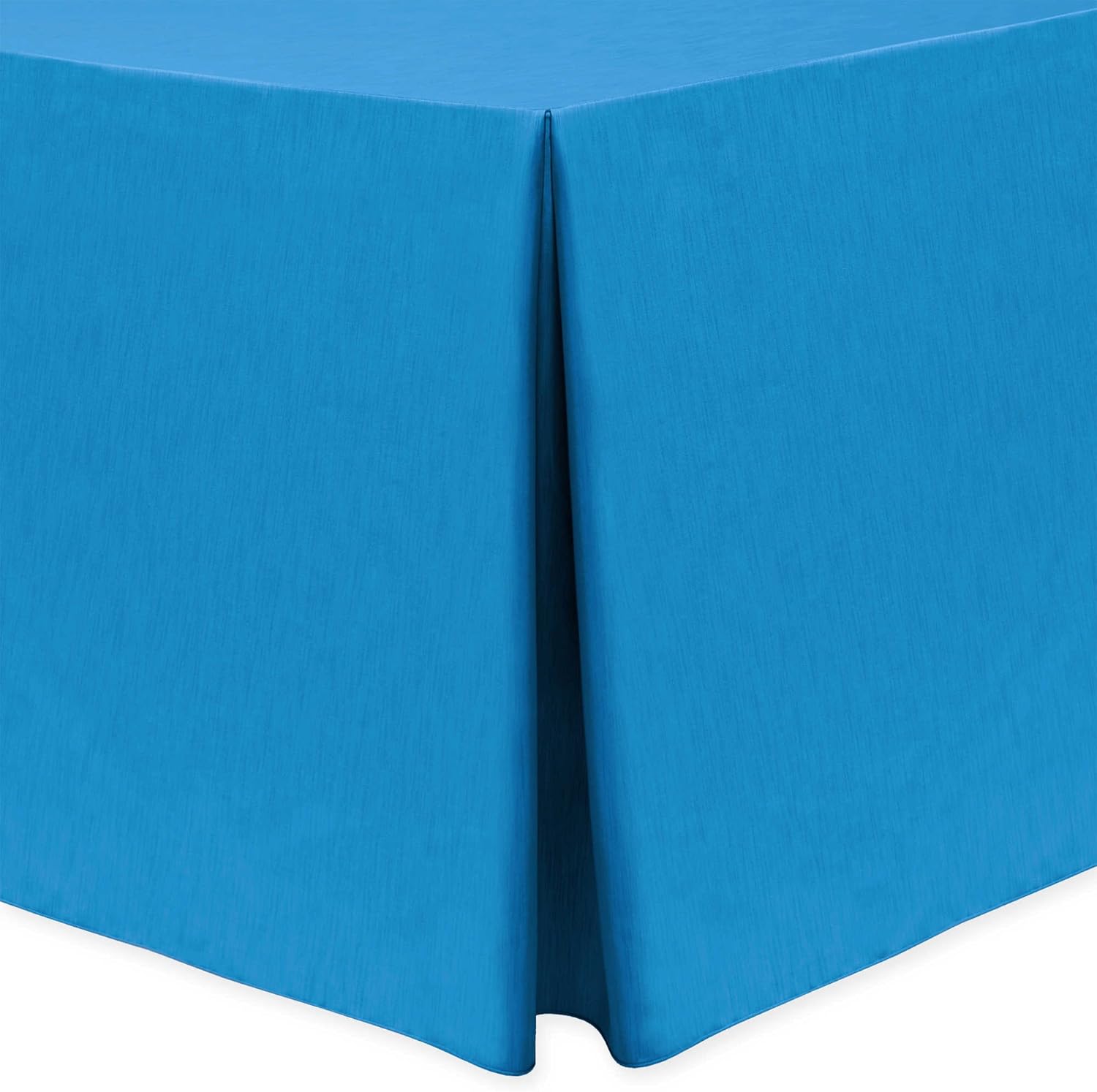 Ultimate Textile Shantung - Majestic 6 ft. Fitted Tablecloth -30" W x 72" L x 30" H- Cobalt Blue