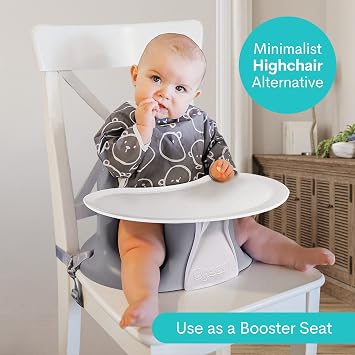 Upseat Ergonomic Baby Seat + Splat Mat, Waterproof, Soft, Spill & Mess Containment Bundle