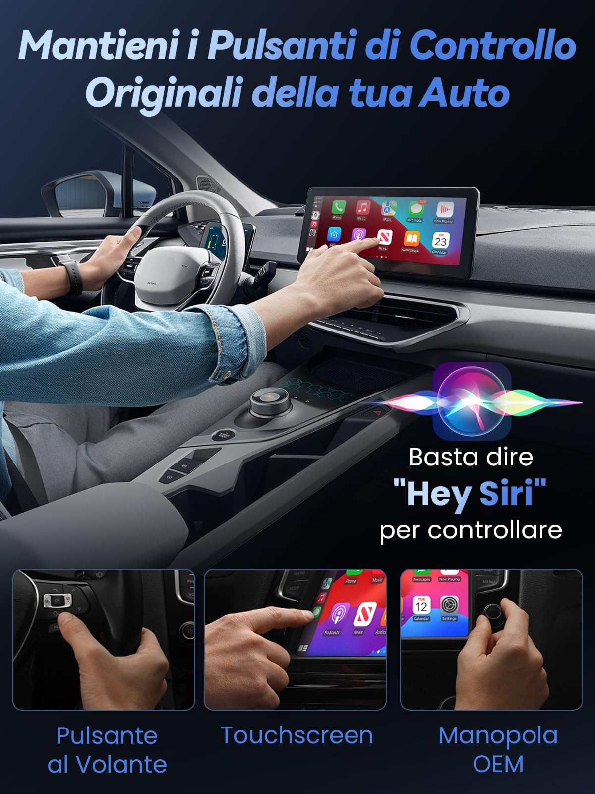 H3 Adattatore CarPlay Wireless per iPhone - Convertitore da Cablato a Wireless, Plug and Play USB/Type-C, Compatibile con Auto dal 2016 e iOS 10+