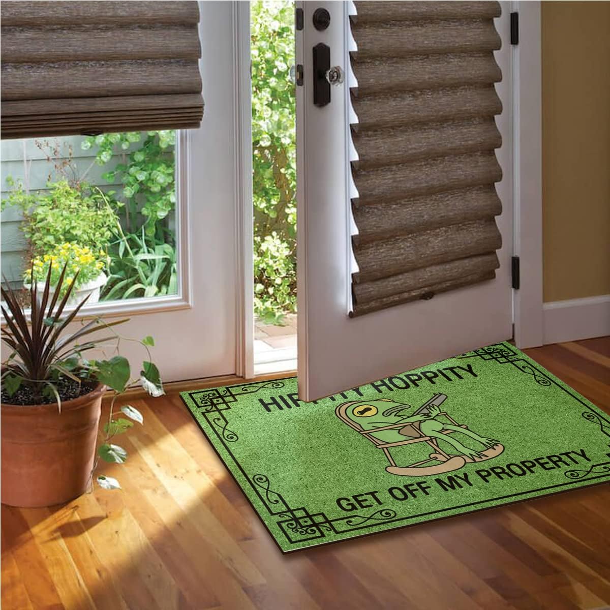 Doormat Hippity Hoppity Get Off My Property Rug for High Traffic Areas