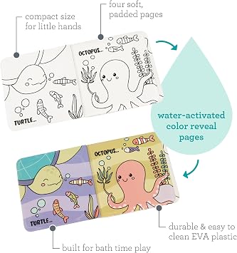 Infantino Bath Book Reusable Color Reveal Ocean Theme