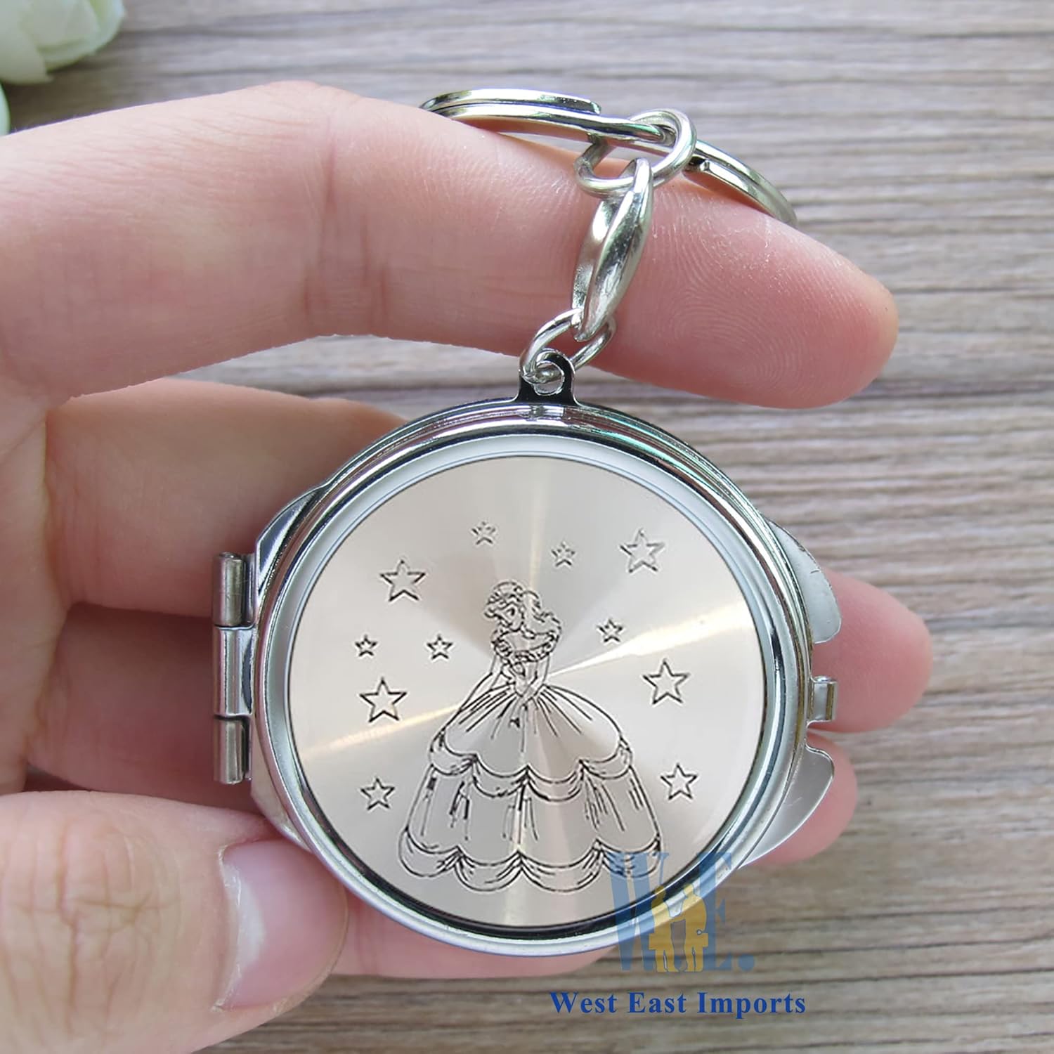 12 PCs Personalized Quinceanera Party Favor Sweet 16 Mirror Keychain Recuerdos de Mis XV Princess 18 Birthday Gift for Guest