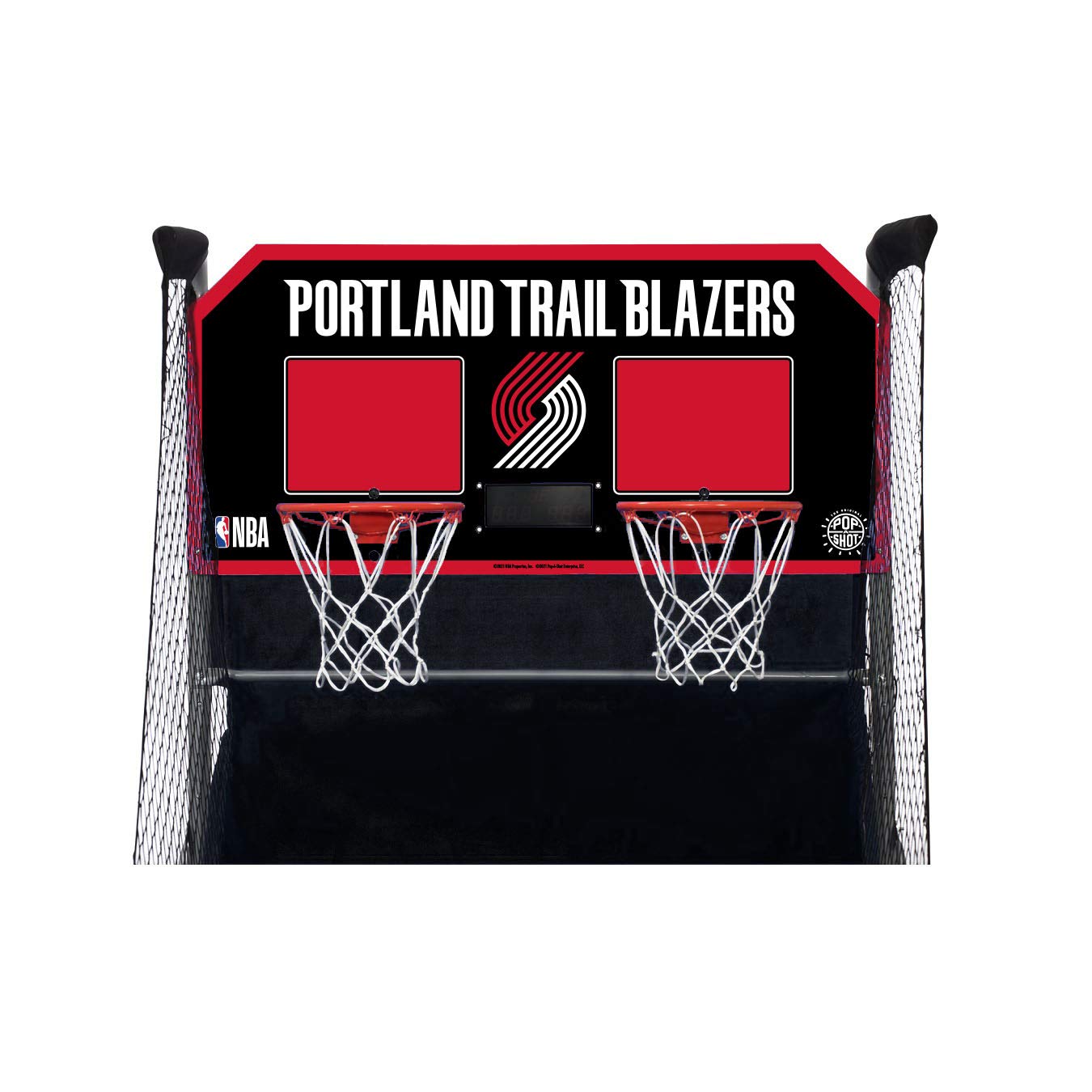Pop-A-Shot - Home Dual Shot with Portland Trail Blazers NBA Graphics l Sensor Scoring l 16 Game Modes l 7 Balls l Foldable Storage l for All NBA Fans