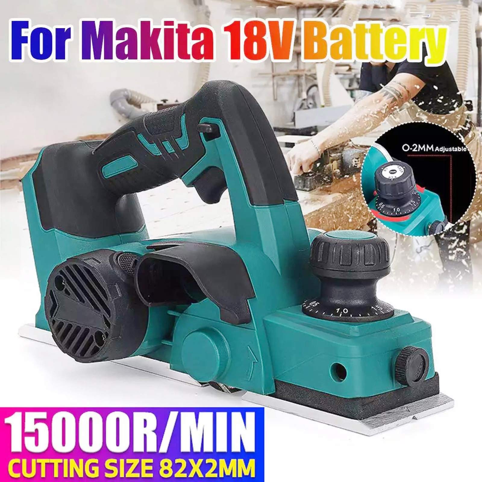Cepilladora eléctrica Recargable de 18V 15000Rpm, enrutador eléctrico de Mano inalámbrico, Herramienta de Corte de Madera, fresado de Madera, ranurado de Grabado