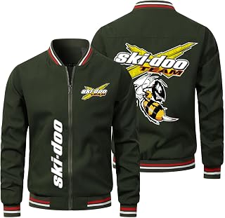 RILIPU Men Thin Bomber Baseball Jackets Can-am logo Bomber Windproof Cycling Workout Athletic Coat Mens Softshell Outerwear with Pocket