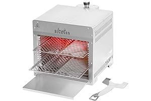 BIG HORN OUTDOORS Infrared Cooker: 1500° Stainless Steel Propane-Powered Portable Tabletop Gas Grill