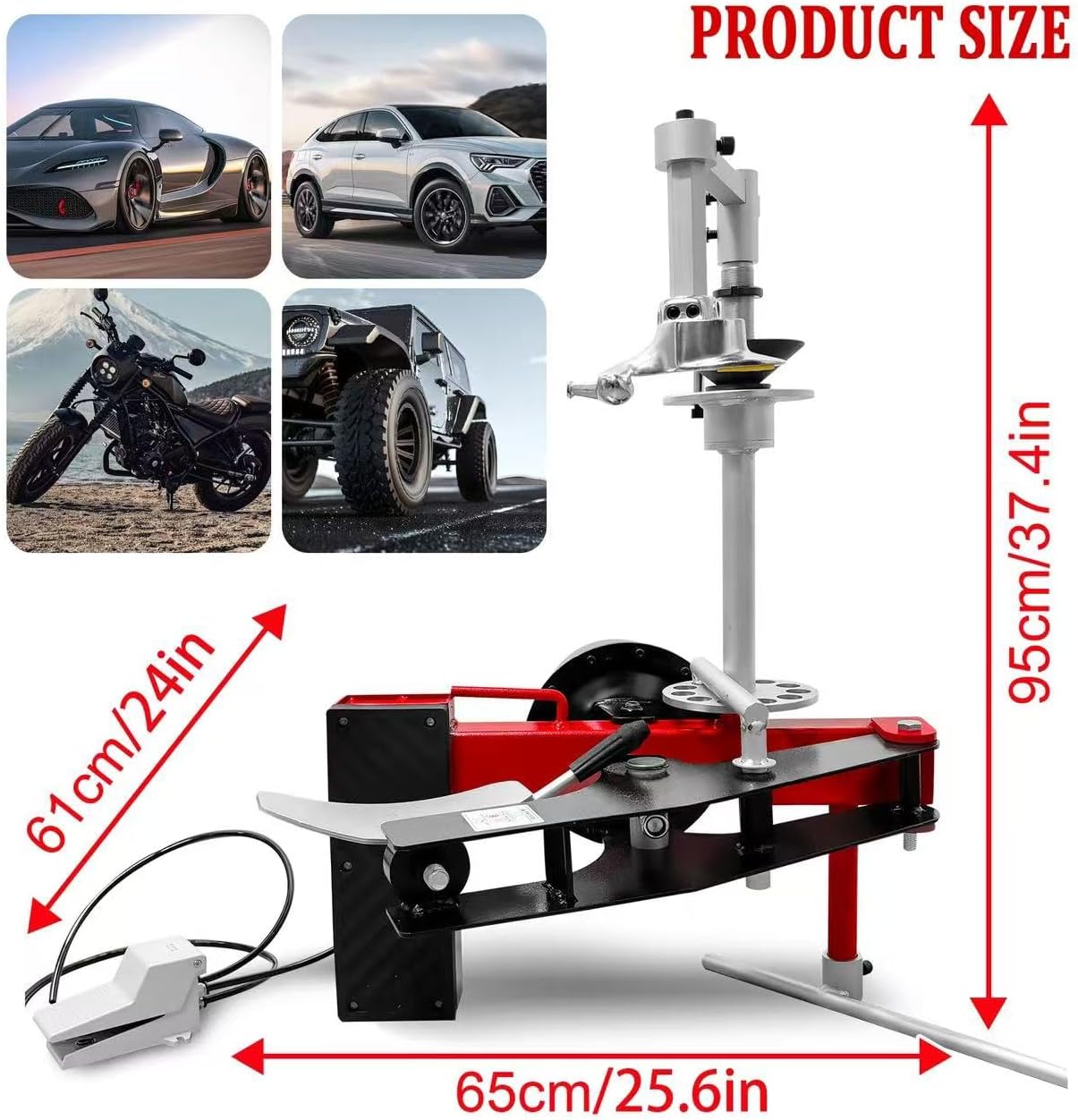 Manual Tire Changer Tire Machine Wheel Changers Machine Perfect for Outdoor & Mobile Car Repairs