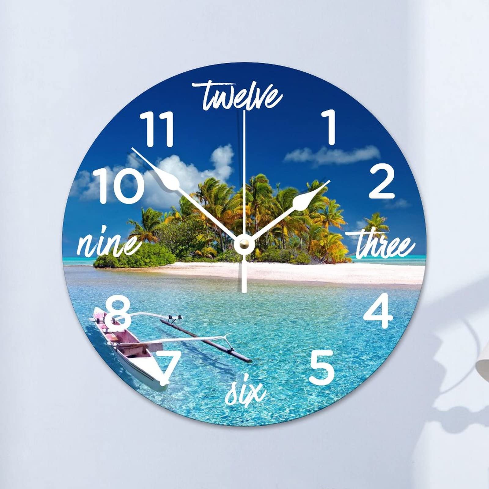 Grande horloge murale de cuisine au style Island Beach pour la maison