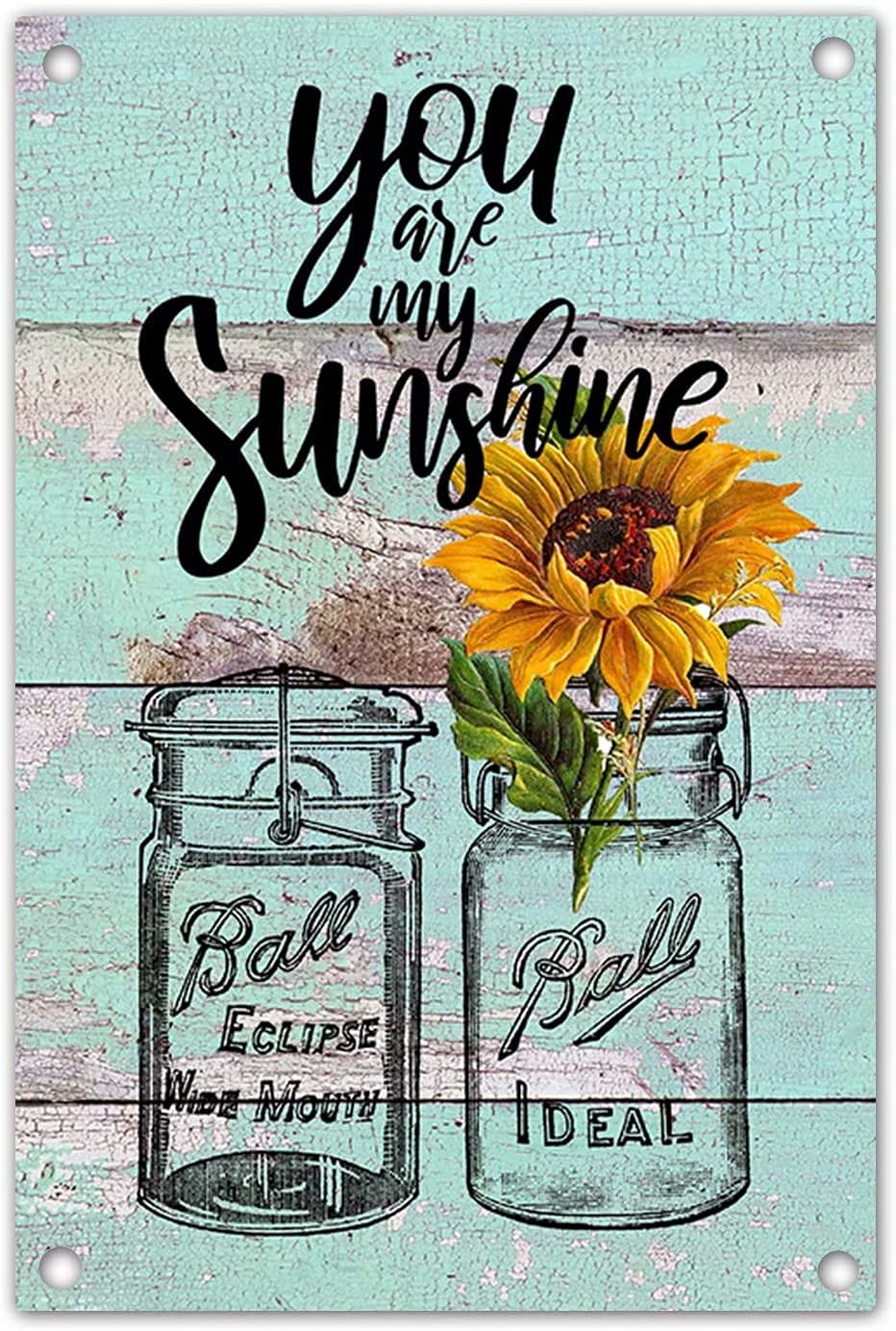 Lawenp Sunshine Metal Tin Sign,You are My Sunshine,Retro Printing Poster Bar Restaurant Cafe Wall Decoration Plaque 12x16 Inch