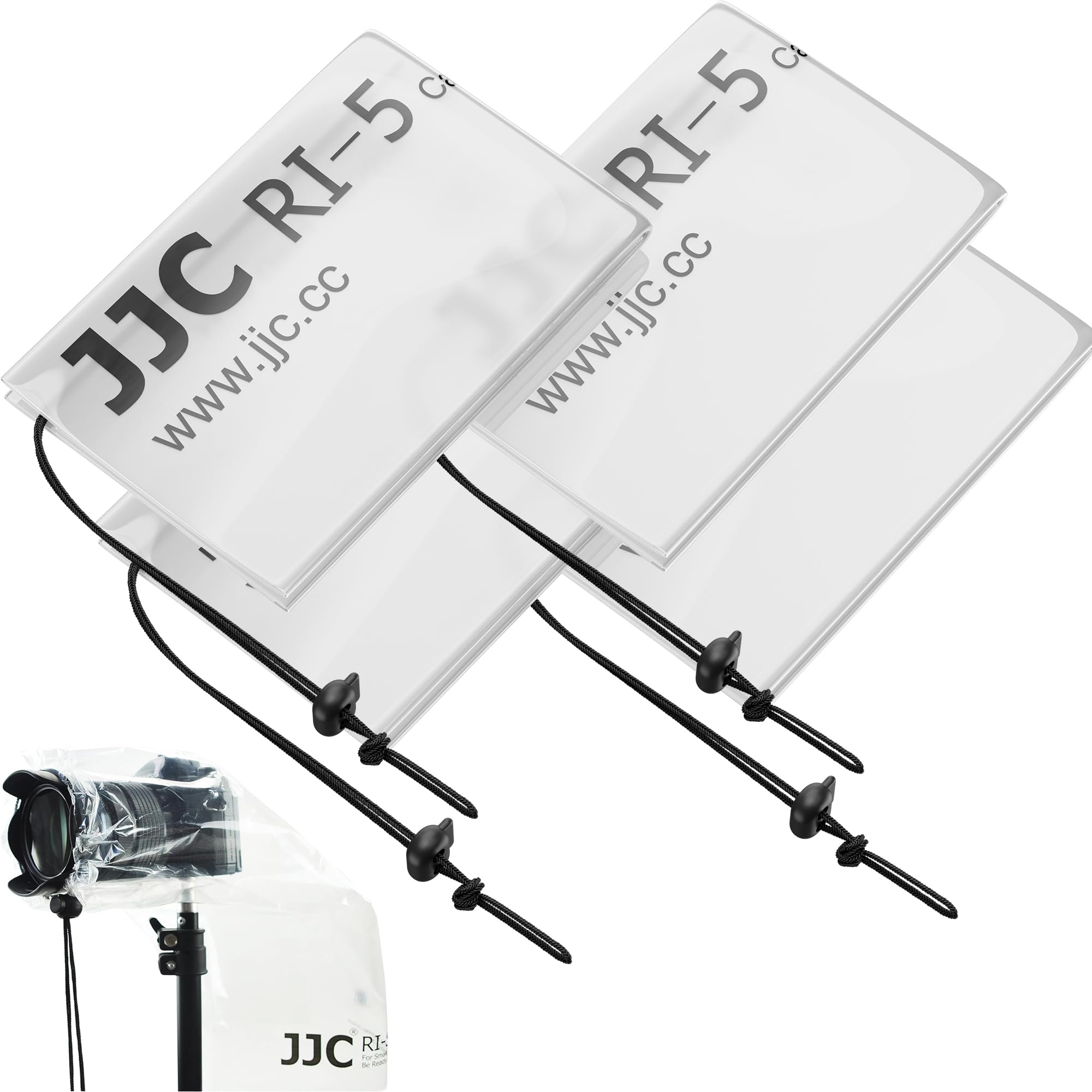 JJC Lot de 4 Housses de Protection Contre la Pluie pour appareils Photo Reflex numériques Canon Nikon et Autres appareils Photo Reflex numériques avec Objectif - Type A