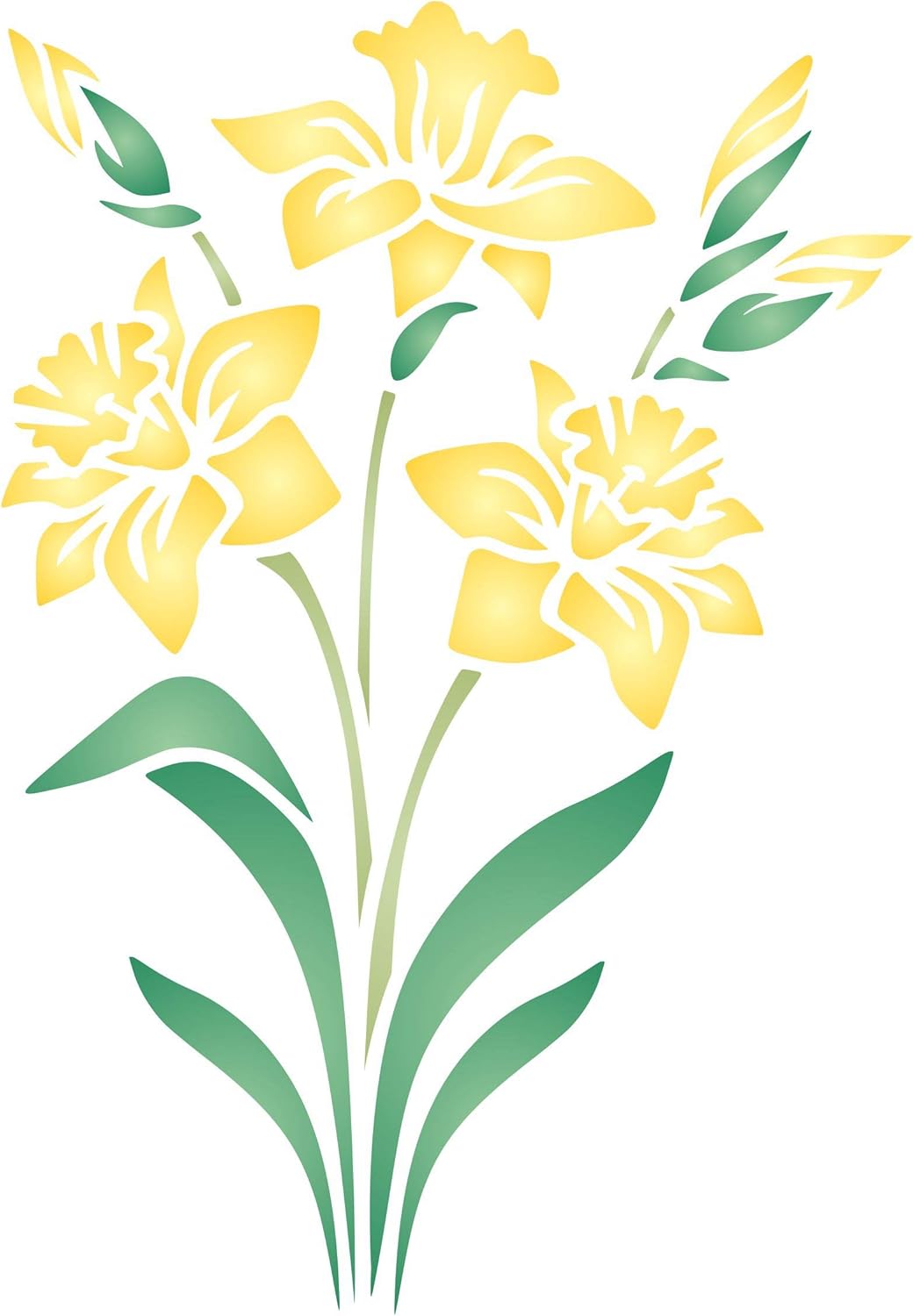 amazon com daffodil stencil 6 5 x 9 inch m spring flower floral perennial stencils for painting template arts crafts sewing