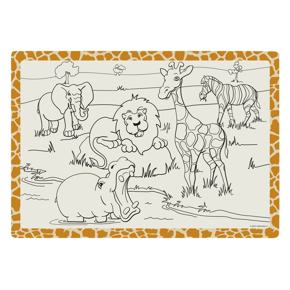 Hoffmaster 310690 niños manteles individuales de papel de regalo de 2 colores, 2 cara, 14 cm de largo x 9 – 3/4 "Ancho, diseño de selva (caja de 1000)