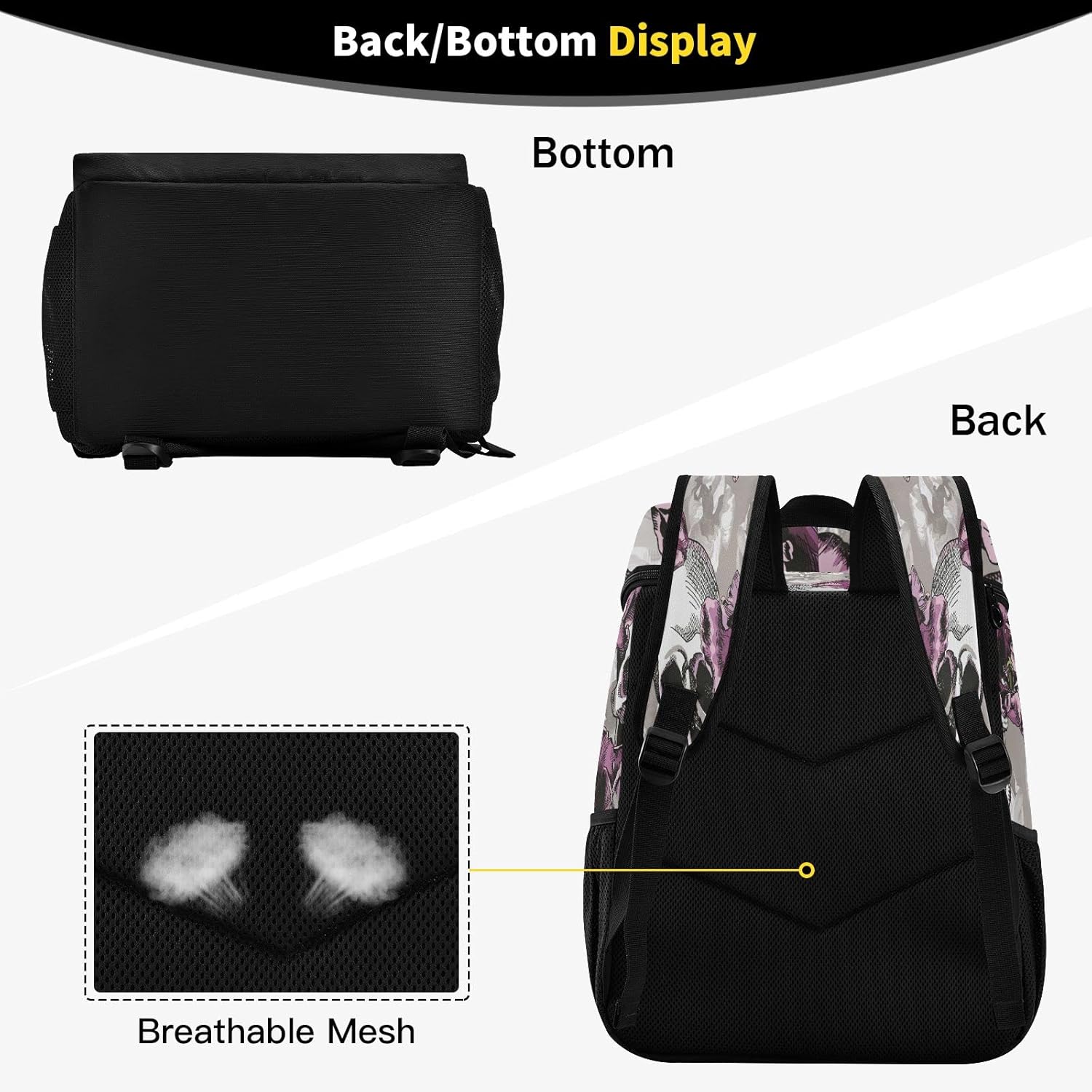 Violet Tulips Flowers and Gray Skulls Cooler Backpack Insulated Waterproof Leak Proof Beach Cooler Bag Lightweight Lunch Picnic Camping Backpack Cooler for Men and Women