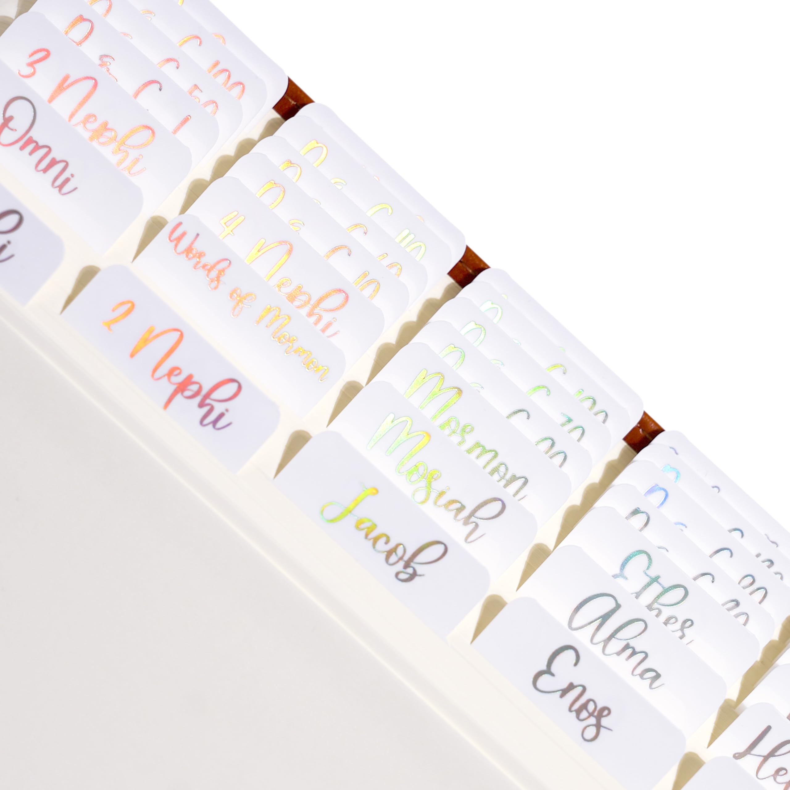 Idyllic Grace - Book of Mormon Tabs - Holographic - Holographic Foil Lettering - Journaling - Index Tabs - Glossy Laminated - Book of Mormon - Doctrine & Covenants - Pearl of Great Price