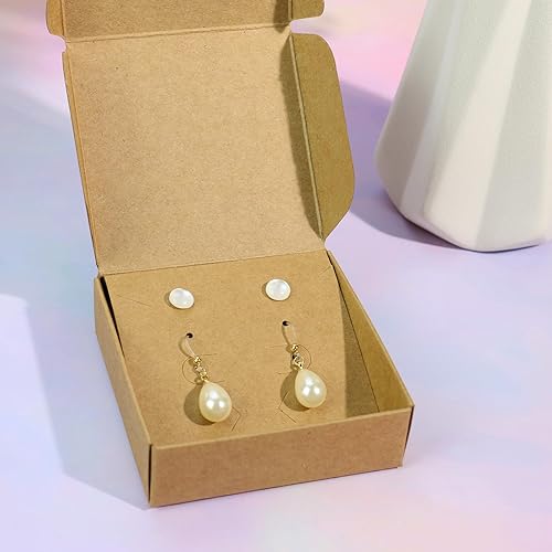 Miniatura 7 de KMEOSCH Cajas de regalo de joyería a granel, 30 unidades, caja de regalo de papel kraft de 3.15 x 3.15 x 2.5 pulgadas, pequeños accesorios