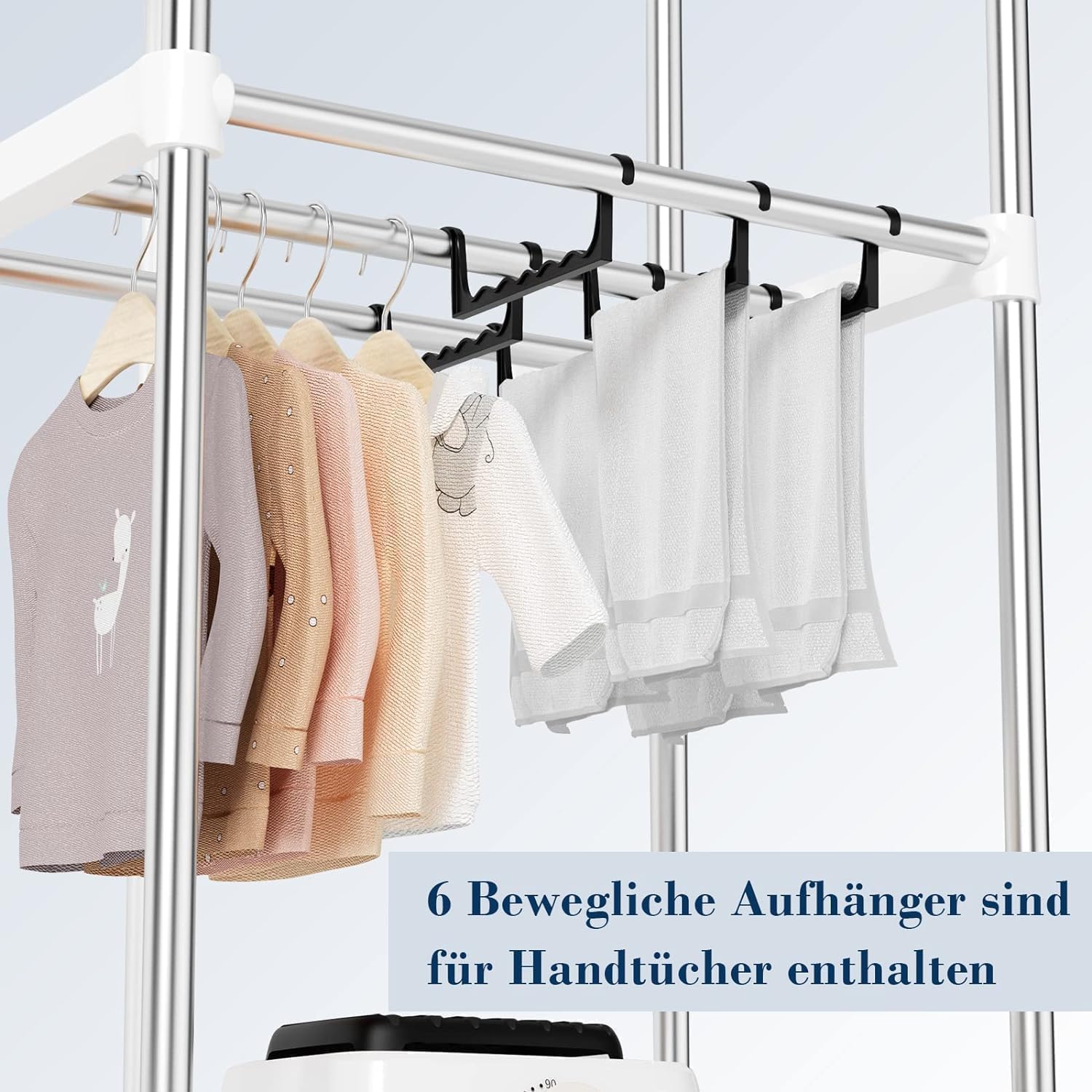 Kiseely Wäschetrockner, Tragbare Trockenmaschine mit Timer, 60inch, elektrischer Trockner für Zuhause (Grau VT8)