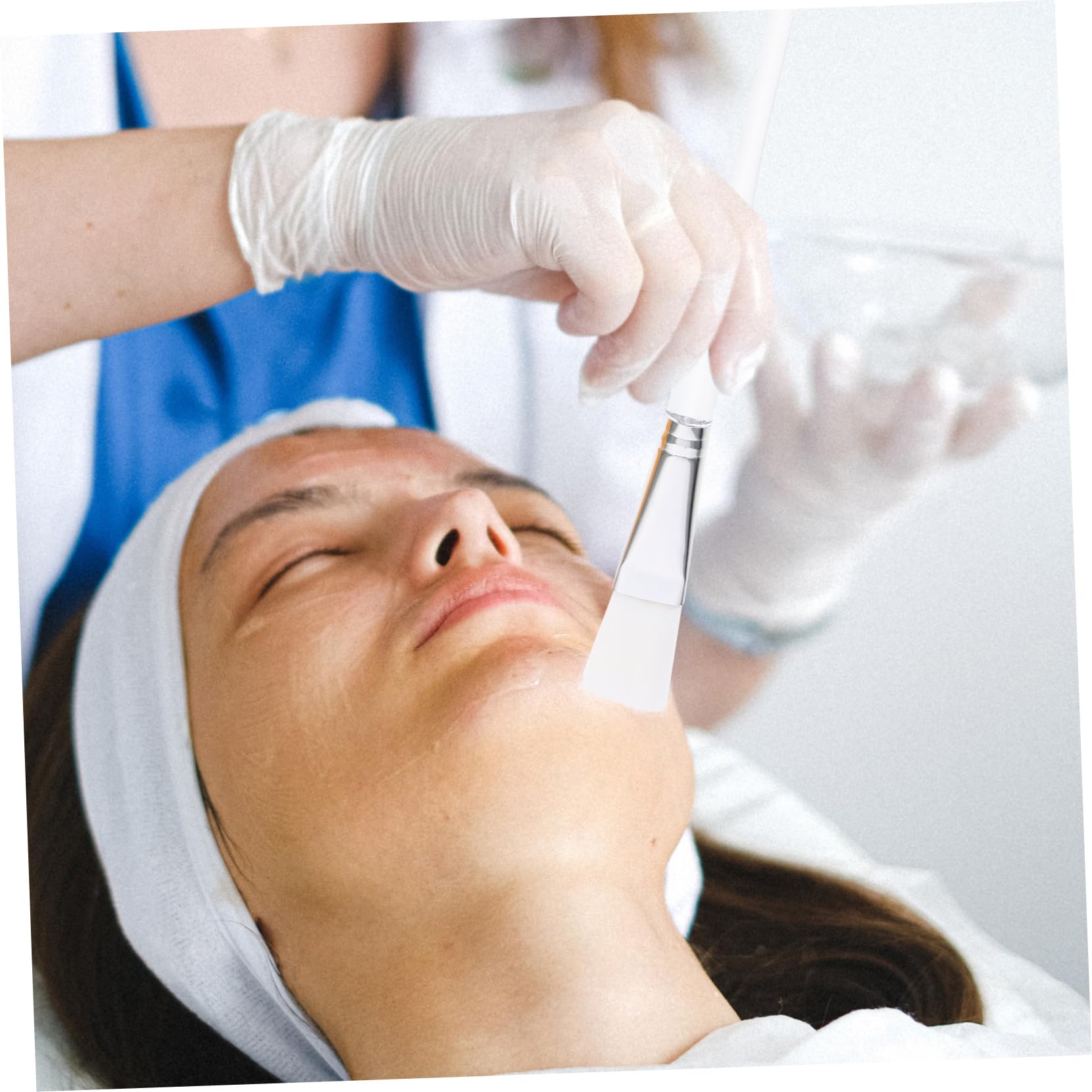 NIYANGLE 10pcs Clear Handle Facial Mask Brushes Reusable Mud Applicator Makeup Supplies for Easy Application and Cleanup for Skincare and Cosmetics