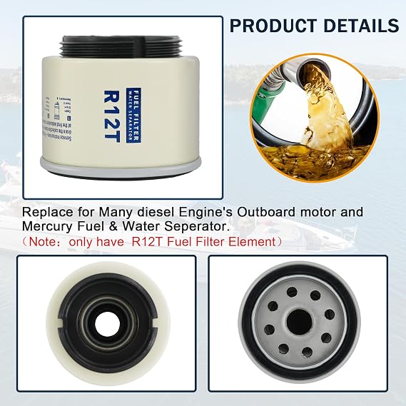 Marine Fuel Water Separator Element of R12T Water Separator 120AT NPT ZG1/4-19 for Marine Engine S3240 120AT 18-7947 35-60494-1