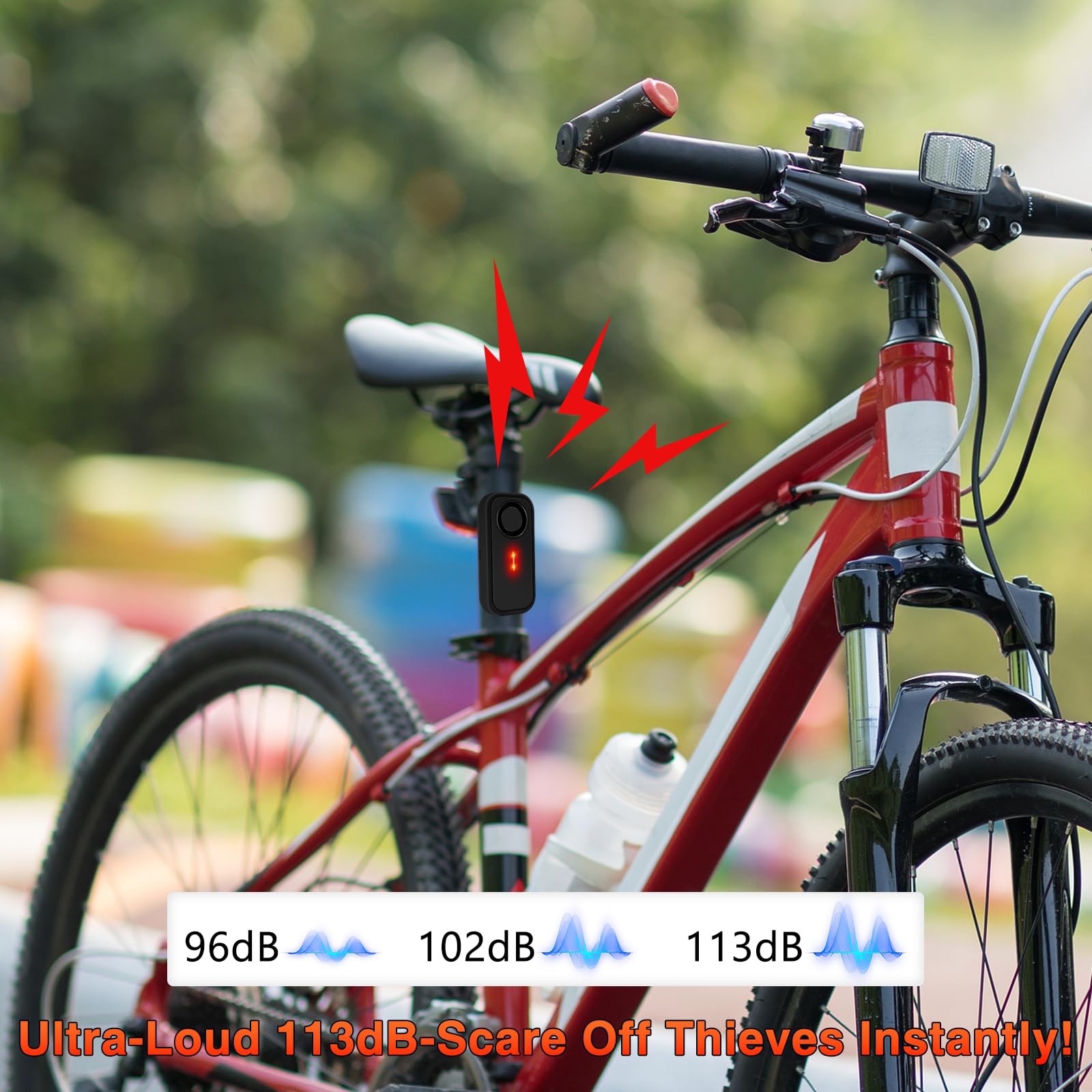 NineLeaf Fahrrad Alarmanlage, Fahrradalarmanlagen mit Fernbedienung, drahtloser Motorradalarm für Elektrofahrräder, Dreiräder, Mobilitätsroller und Fahrradsicherheit, 113dB Super Laut,2PK