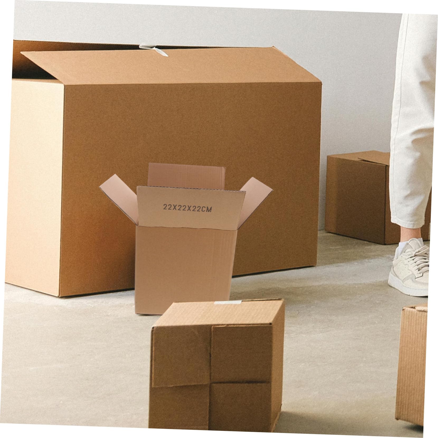 5 Quadratische Umzugskartons Braun aus Papier für Transport