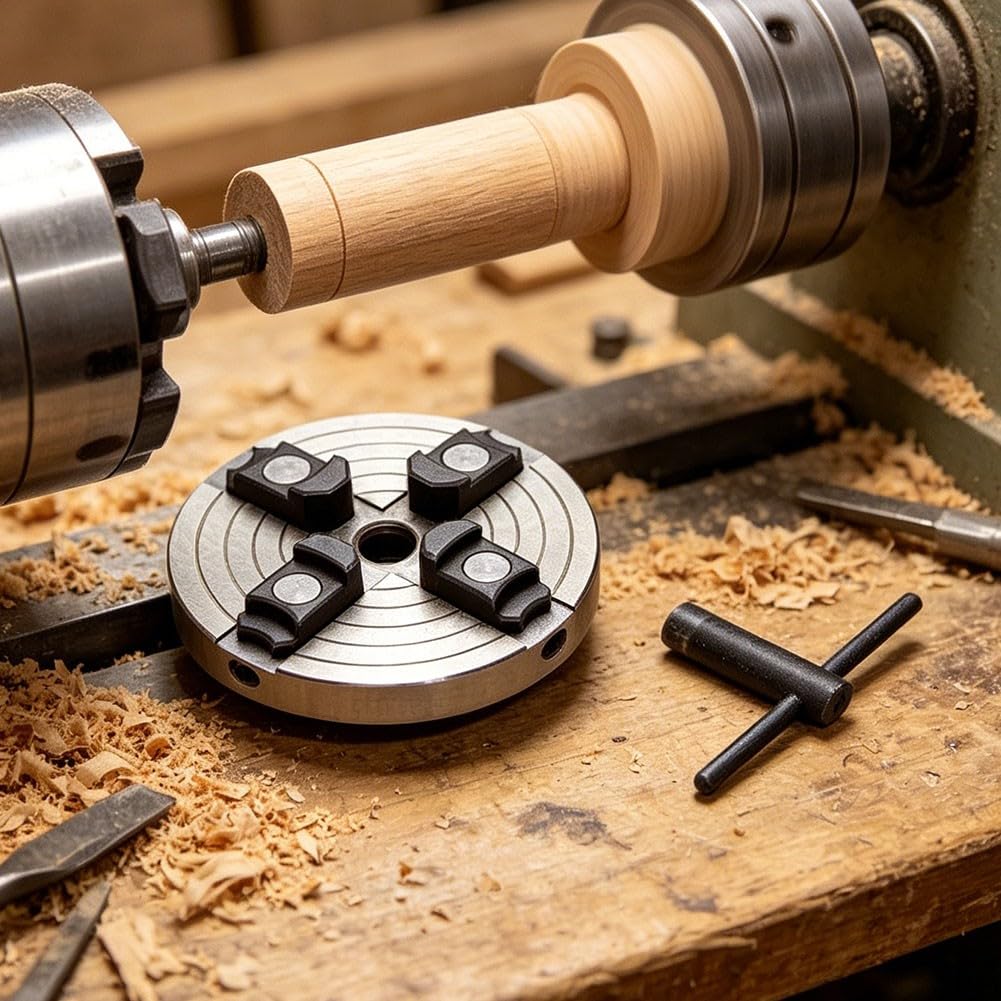 KiraKira 4-szczękowy samocentrujący uchwyt 150 mm do mini tokarki metalowej, tuleja gwintowana 1 cala-8 Dokładne zadania toczenia metalu