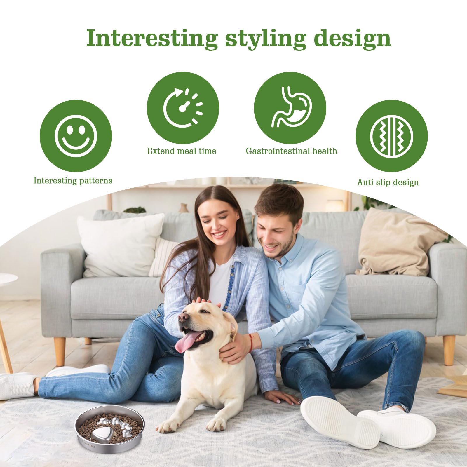 Stainless Steel Slow Feeder Dog Bowls – Non-Slip Metal Dog Bowl for Large & Medium Breeds, Puppy Puzzle Feeder – 2 Cup Capacity for Small to Big Pets – Durable Slow Feed Dog & Cat Food Dish - image 7