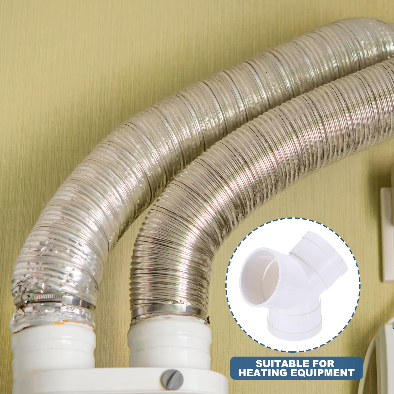 PATIKIL Lot de 2 répartiteurs de conduit à 3 voies en PVC de 7,6 cm en forme de Y pour ventilation, évacuation d'air DWV (drain, déchets et ventilation), blanc