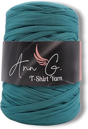 Ann G Hilo de camiseta de alta calidad, poliéster supersuave, más de 300 pies, duradero, sin pelusas, color consistente, elástico (verde azulado