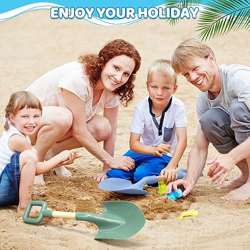 Miniatura 2 de Dilabnba Palas de arena para niños de 16 pulgadas15.7 in, herramienta de jardinería, mango de madera resistente, pala de plástico ABS, pala de