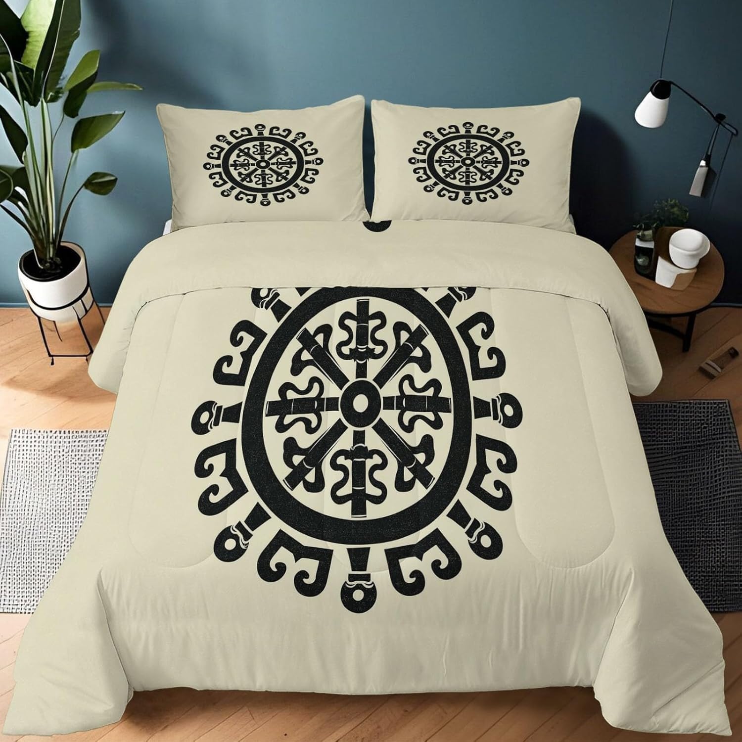 Couette 240x260 chaude motif phalange lavable en microfibre avec taies