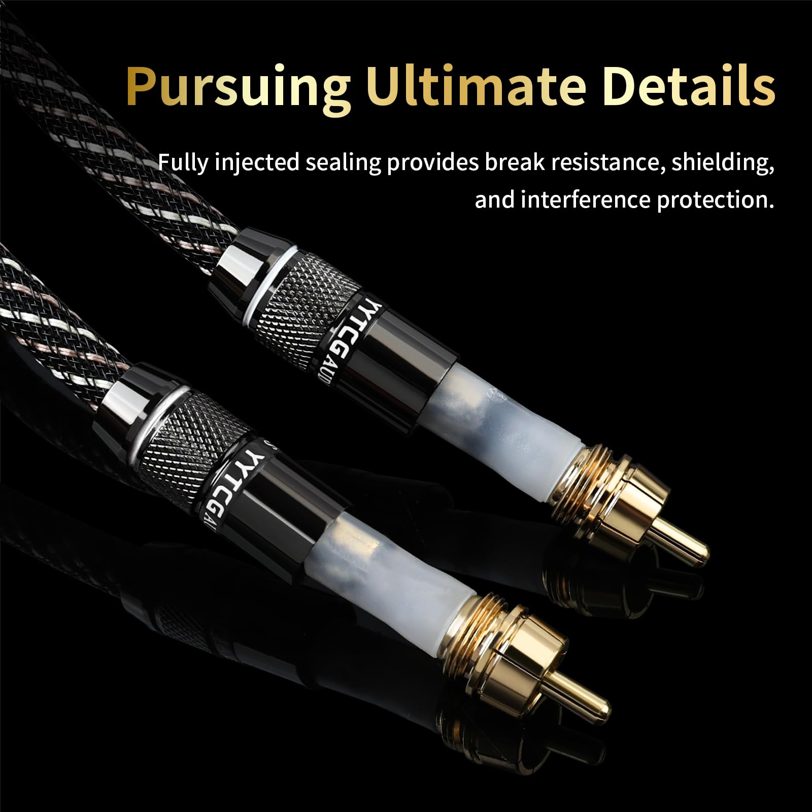Audiophile - Cables RCA de audio HiFi RCA macho a macho, 12 AWG, núcleo OFC 4N, conectores chapados en oro, con trenzado de nailon, cable de audio coaxial digital, compatible con amplificador