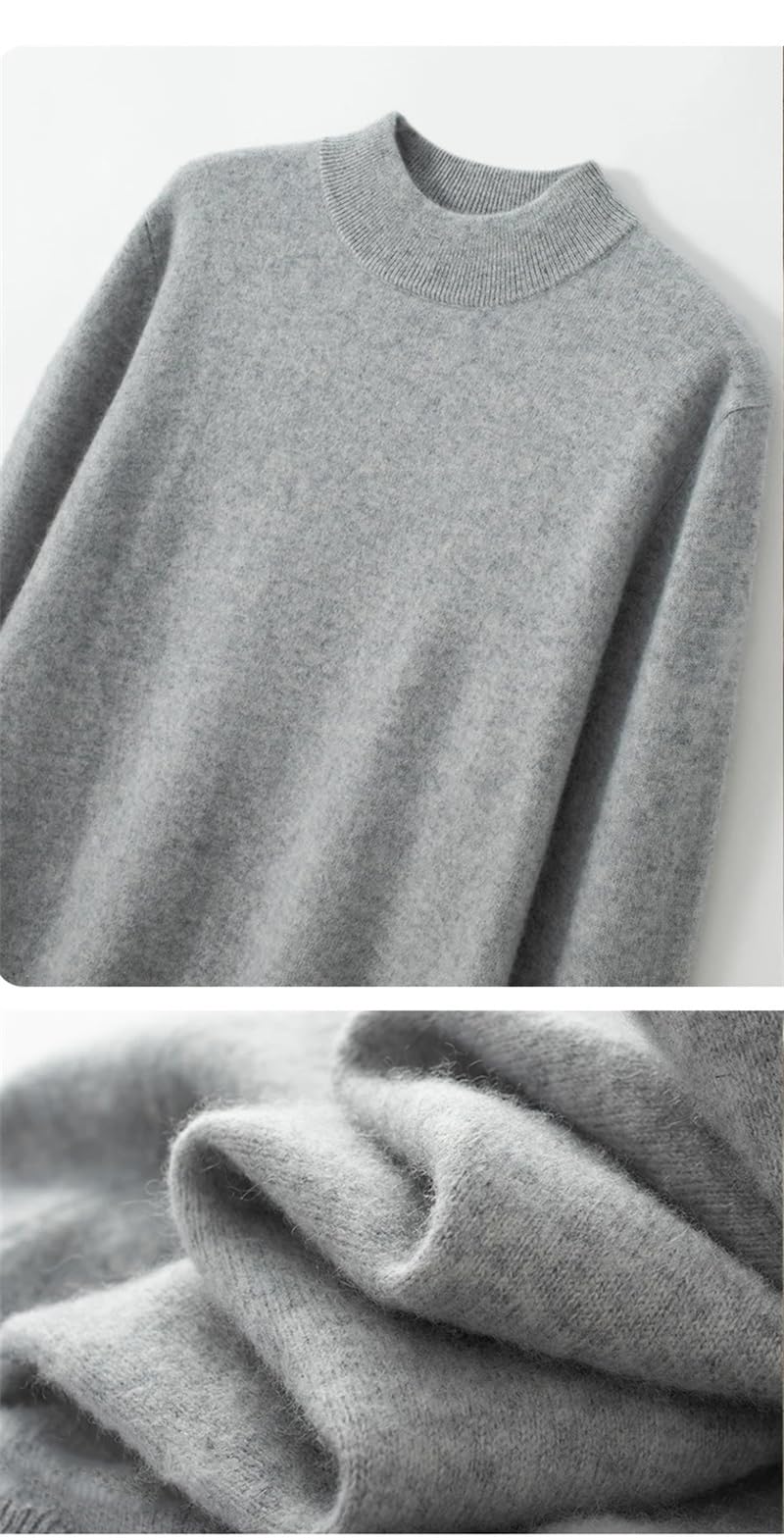 Maglione da uomo a maniche lunghe in cashmere a maniche lunghe a collo alto in tinta unita classico maglione caldo